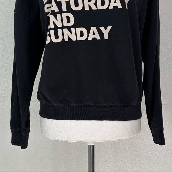 Zara Trafaluc Black Crewneck Long Sleeves Sweatshirt, Sz Small - Picture 4 of 13